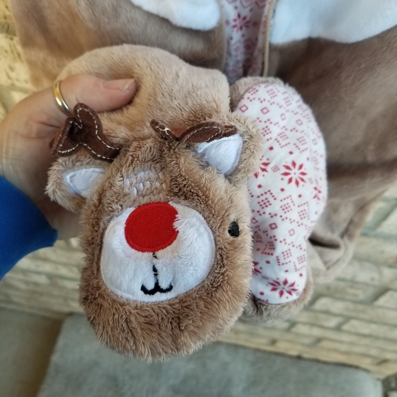 Primark Brown Christmas Reindeer Soft Hooded Zip-up Sleeper (12-18 month)Holiday - Picture 6 of 10